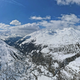 The view of the Stelvio Mountain Pass from Mount Scorluzzo.
